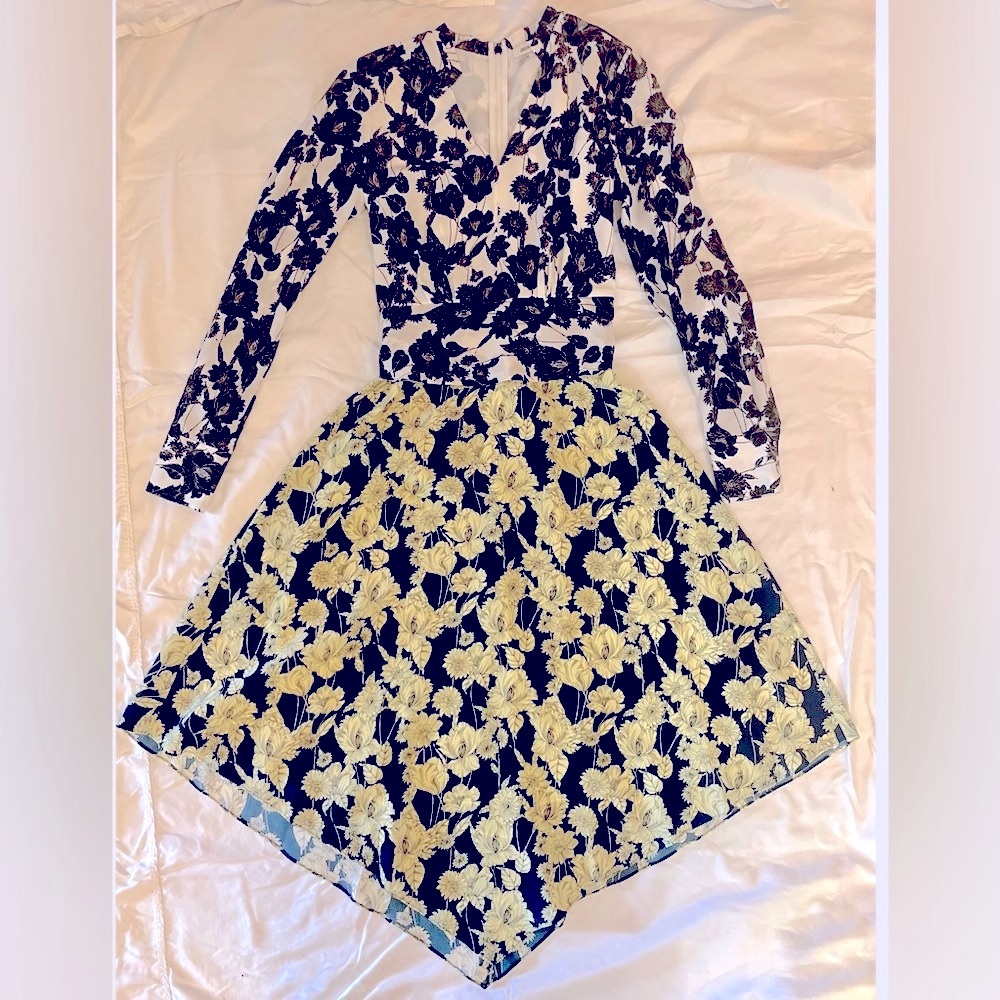 Jason Wu GORGEOUS Silk Floral Print FLOWY Feminine Dress Tie @ Waist Dress
